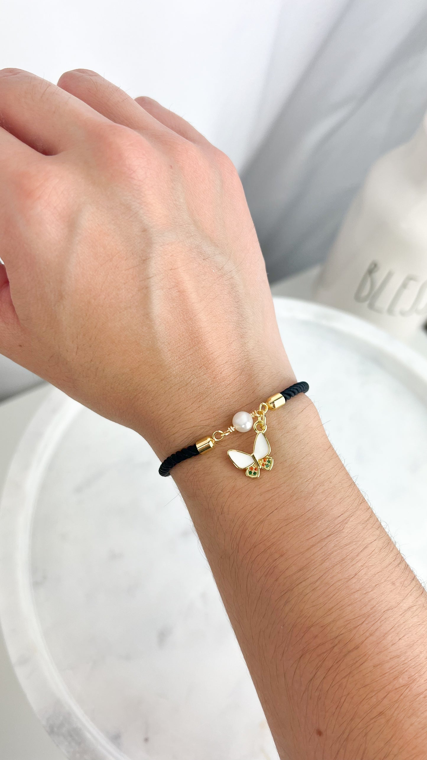 Pulsera ajustable con perla