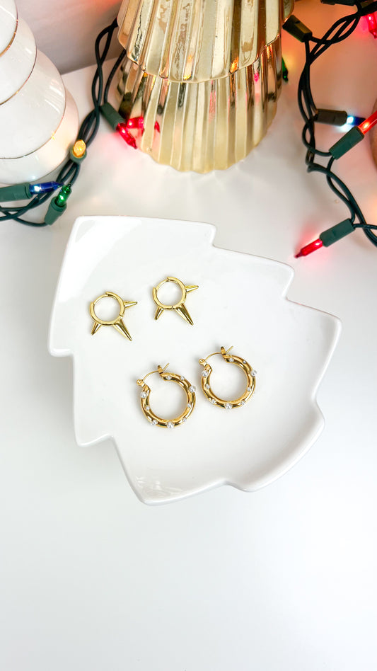 Gold Christmas Earrings