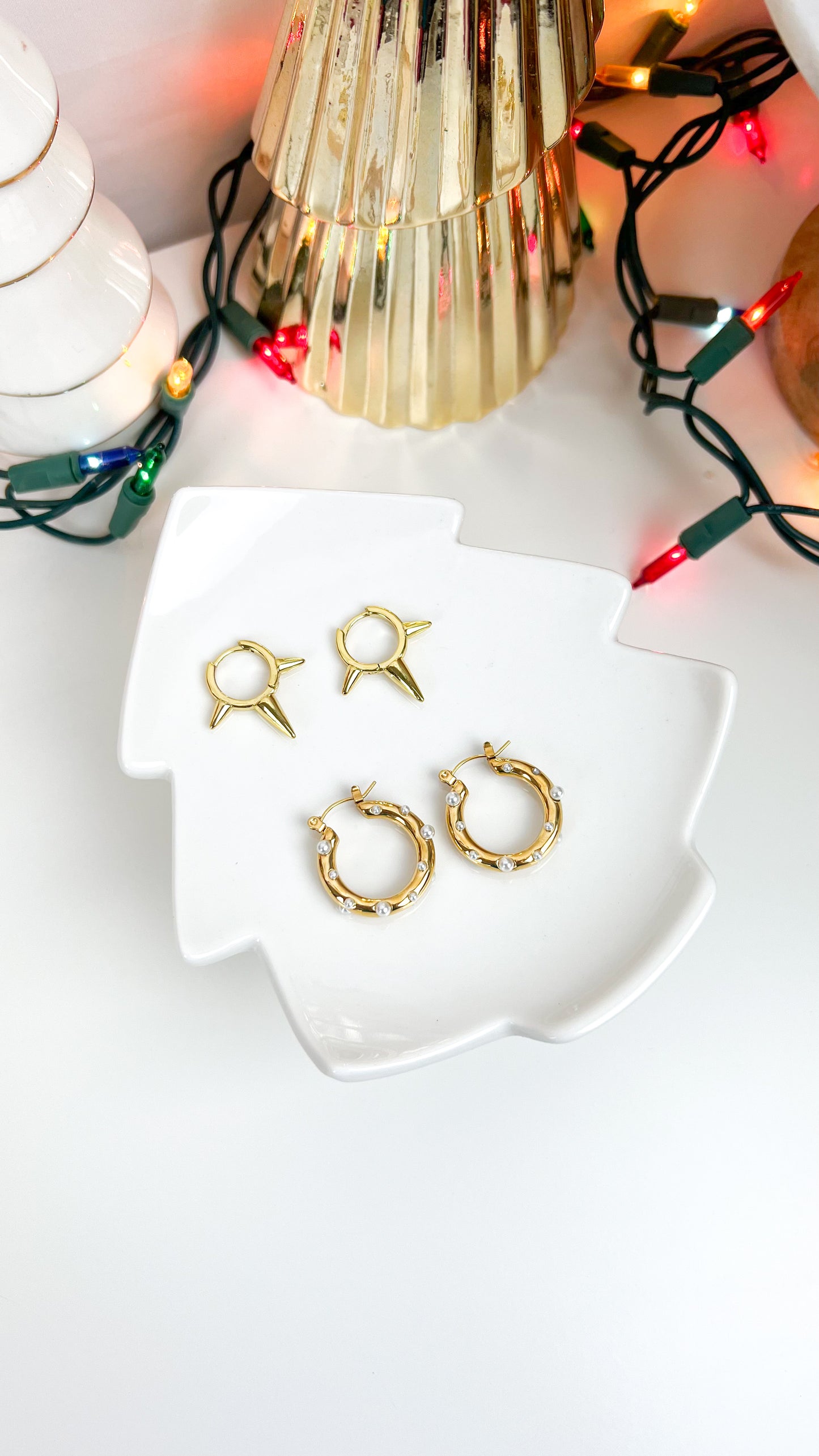 Gold Christmas Earrings