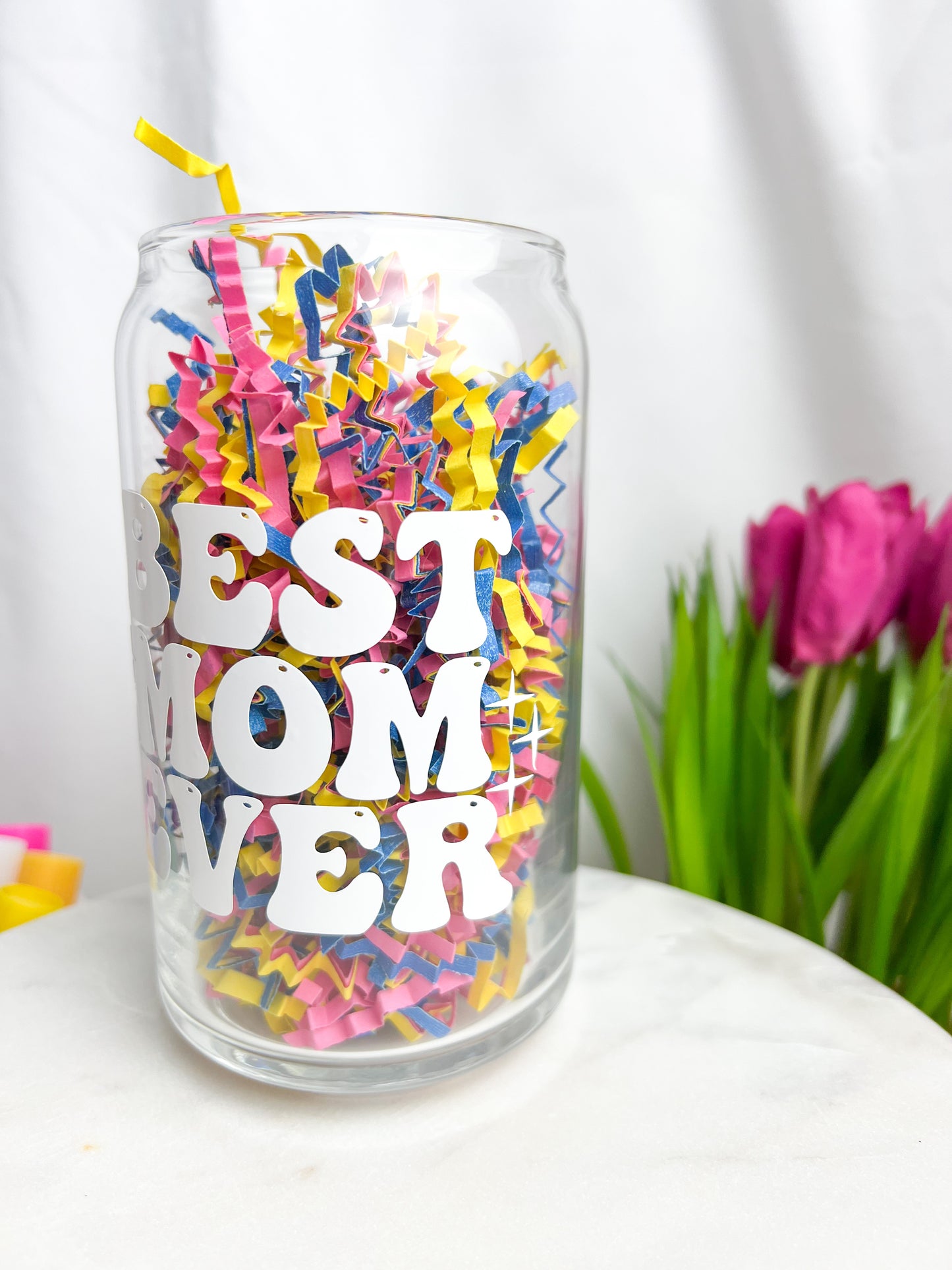 "BEST MOM EVER" Glass Jar