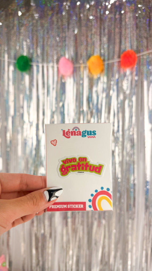 "Vivo en gratitud" Sticker
