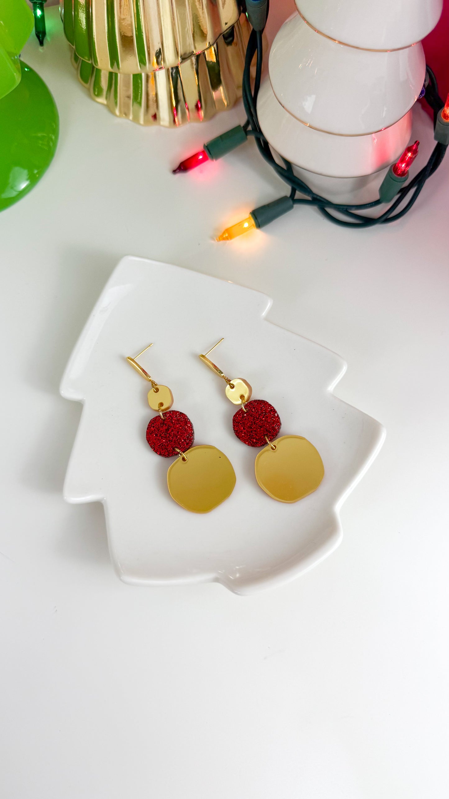 Golden Christmas Earrings