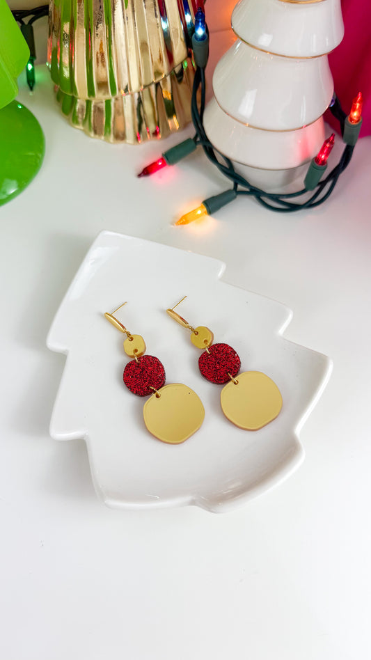 Golden Christmas Earrings