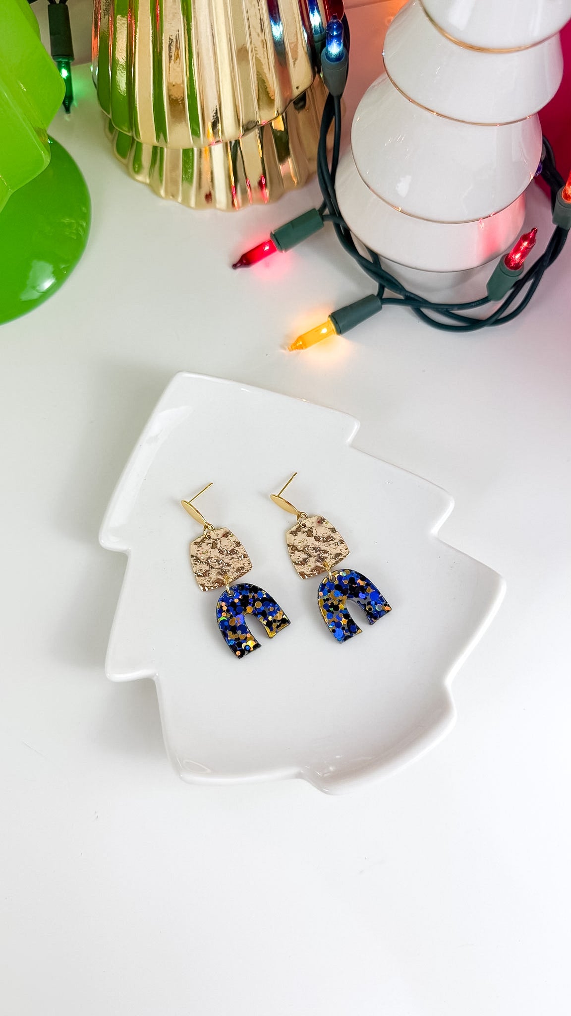 Blue Snow Night Earrings