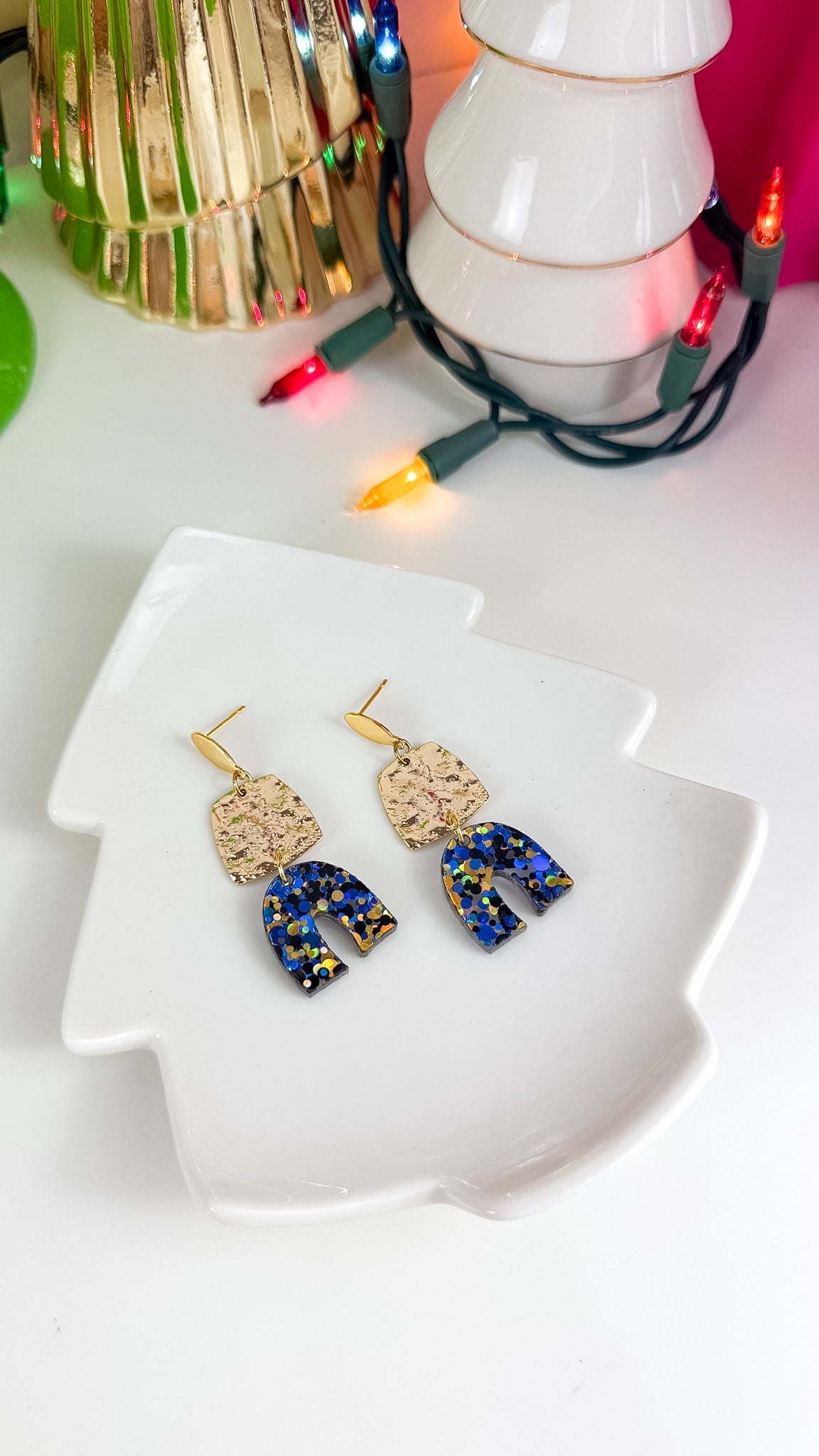 Blue Snow Night Earrings