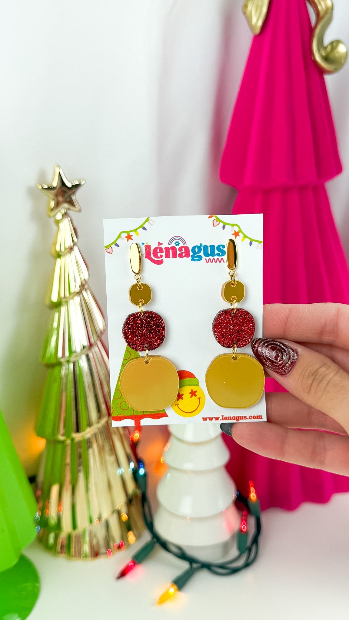 Golden Christmas Earrings