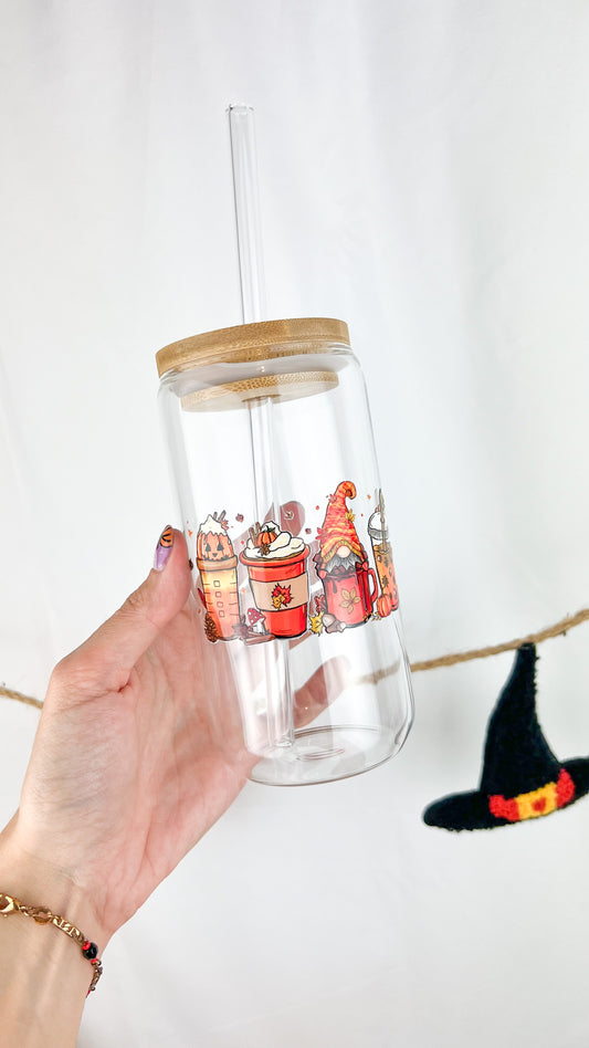 Gnome Spooky Vibes Glass Jar
