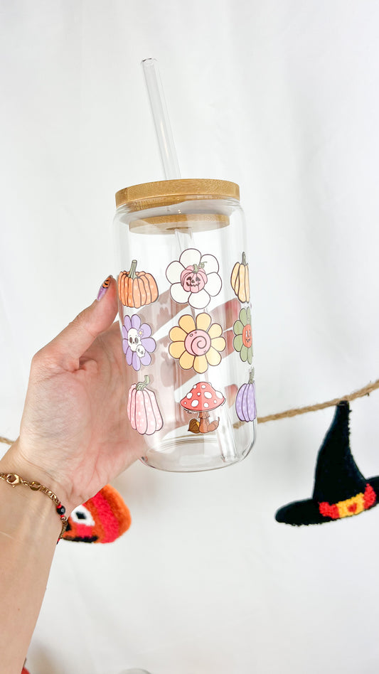 Spooky Fall Vibes Glass Jar
