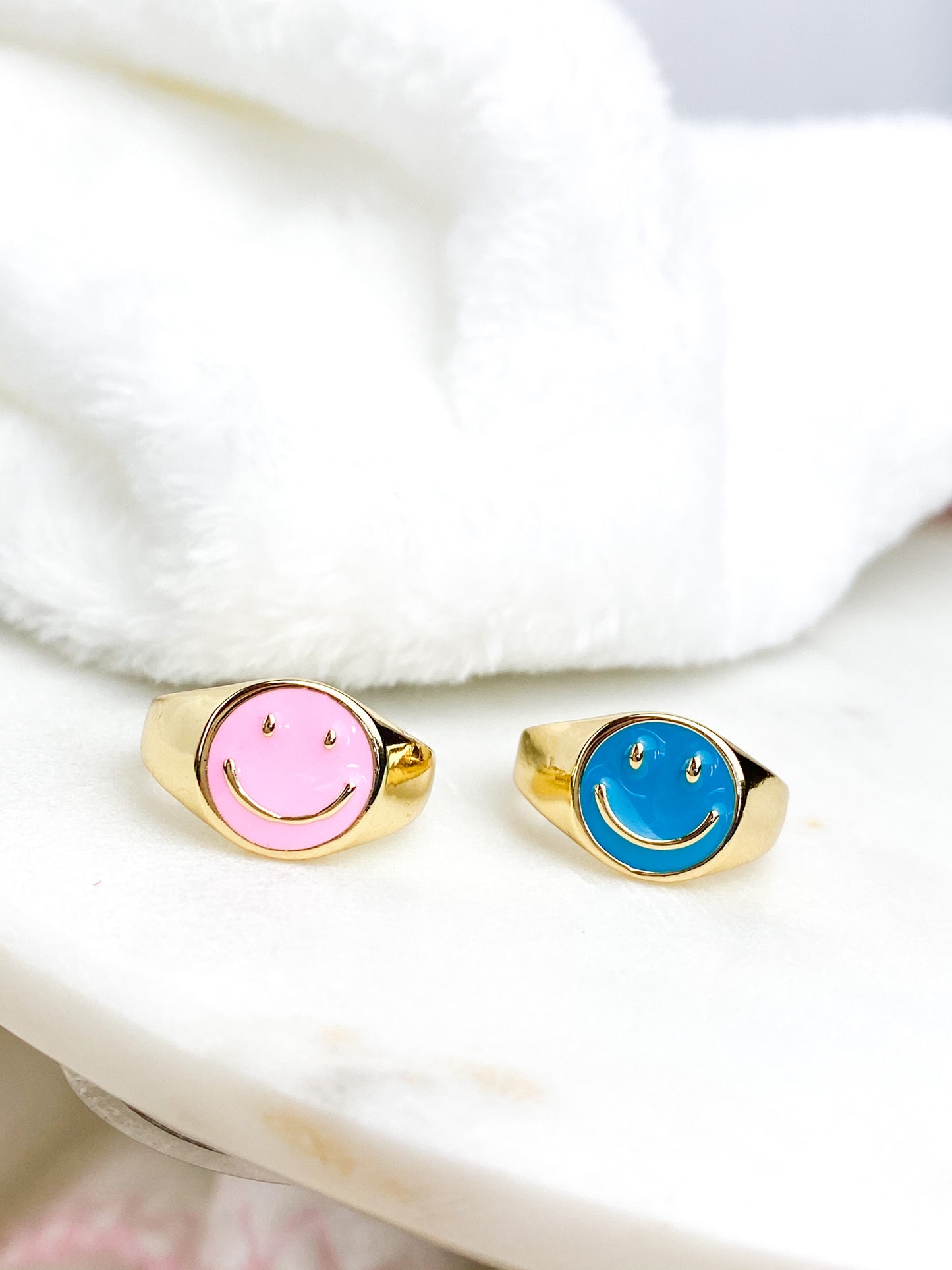 Happy Colorful Face Ring