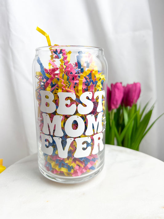 "BEST MOM EVER" Glass Jar