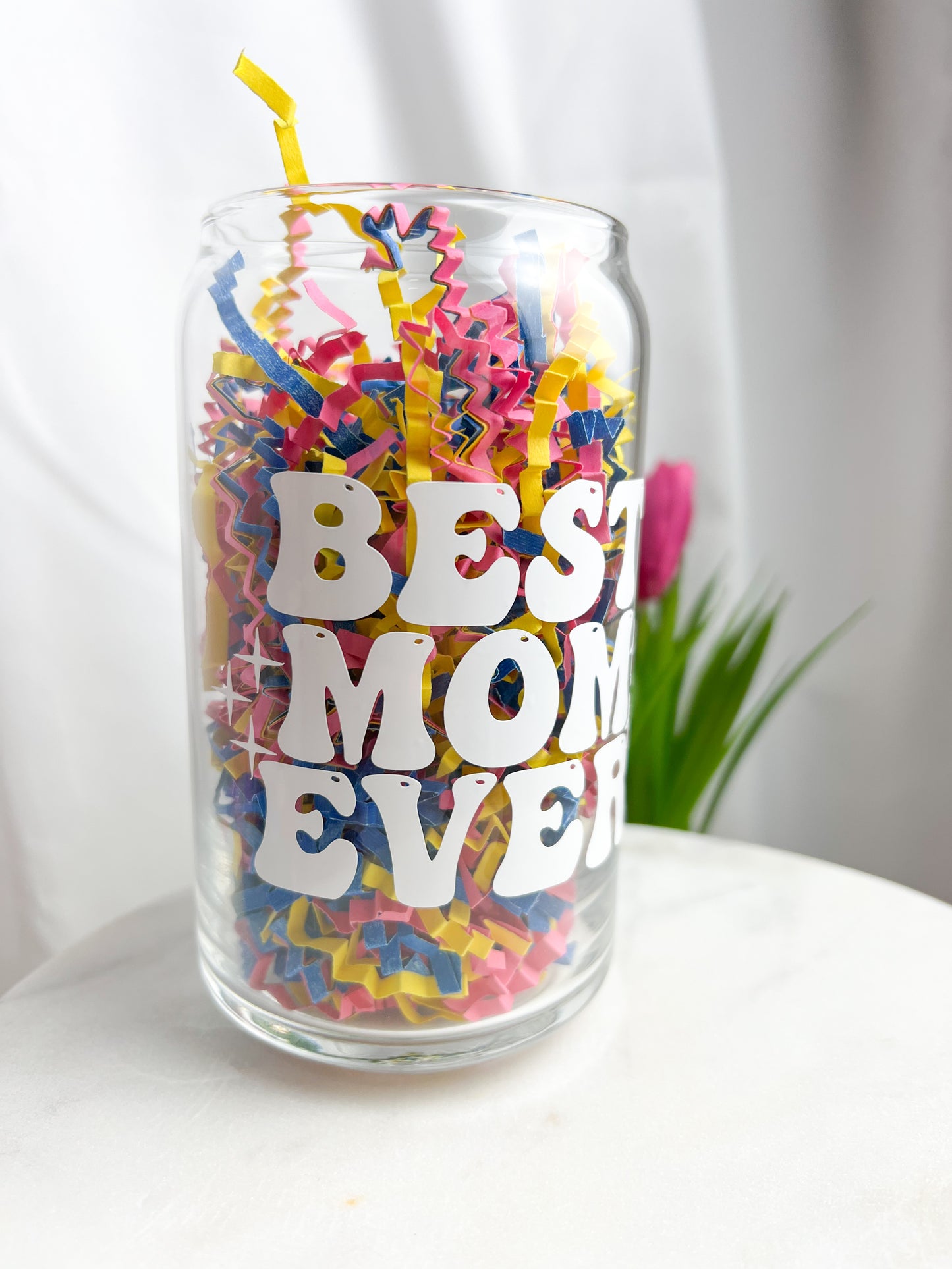 "BEST MOM EVER" Glass Jar