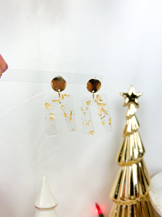 Gold Snow Earrings